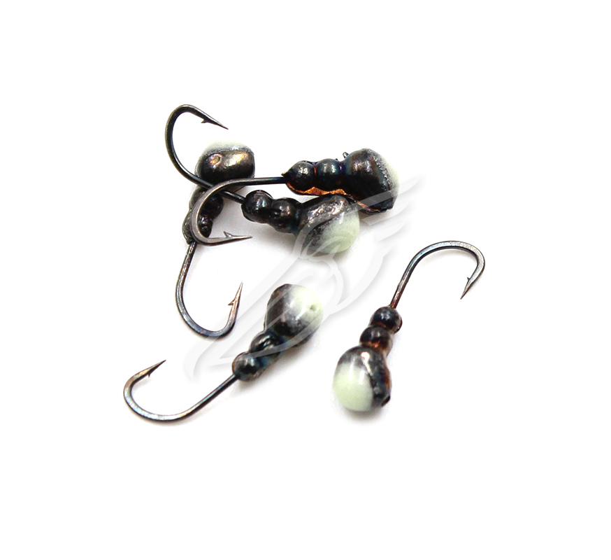 Мормышка ЯМАН муравей с отв.,цв.BN, с фосф. пяткой, d 4, вес 0,6 г (уп. 5 шт.), Я-МР0168