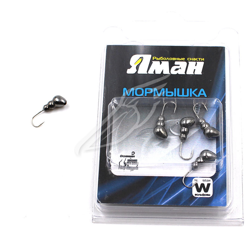 Мормышка вольфЯМАНДлинный муравей с отв, р.3,5,вес 0,90 цв.черн.никель(уп.5 шт.), Я-МР0511