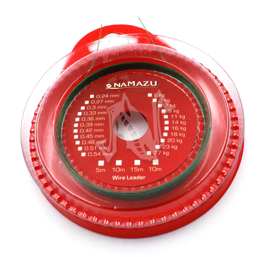 Поводковый материал «Namazu» 1х7, d-0,36 мм, L-10 м, цв. зеленый /20/, N-FTAF-368