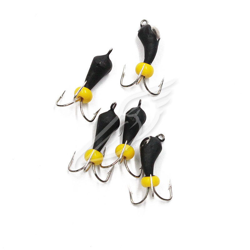 Мормышка вольф. безнасадочная ЯМАН Черт-банан с петлей с коронкой из никеля, d-3 мм, вес 0,6 г, бисер, цв. флуор. желтый (уп. 5 шт.), Я-МР1453