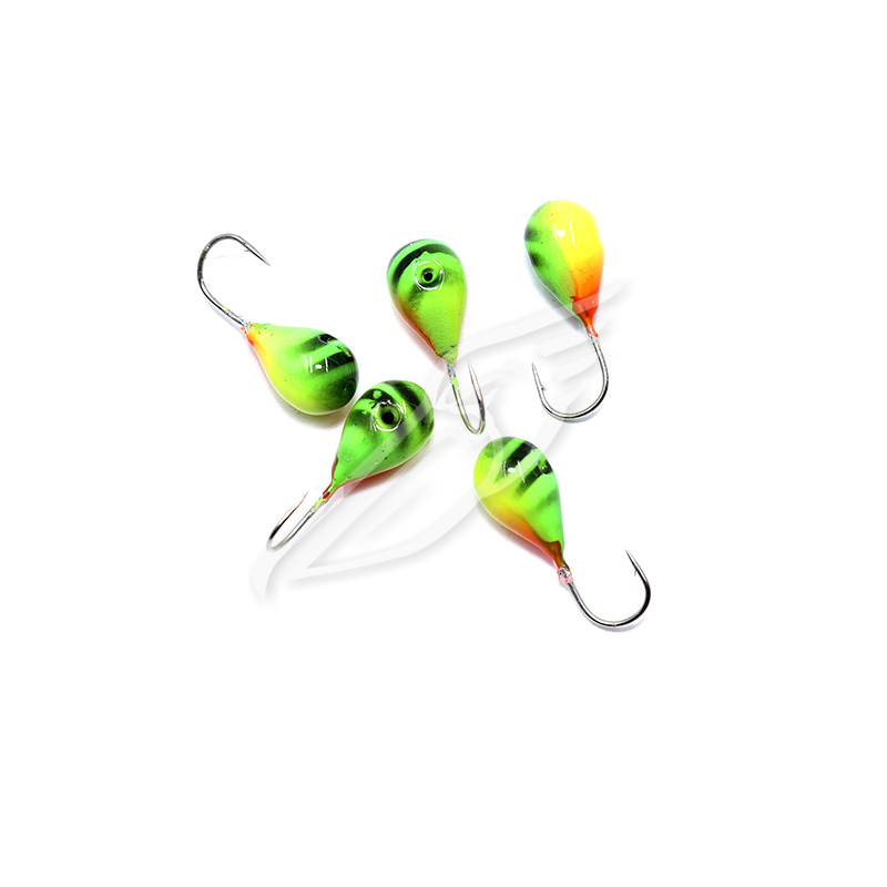 Мормышка вольфЯМАНКапля с отв, р.5,5, вес 2,20 цв.окунь(уп.5 шт.), Я-МР2367