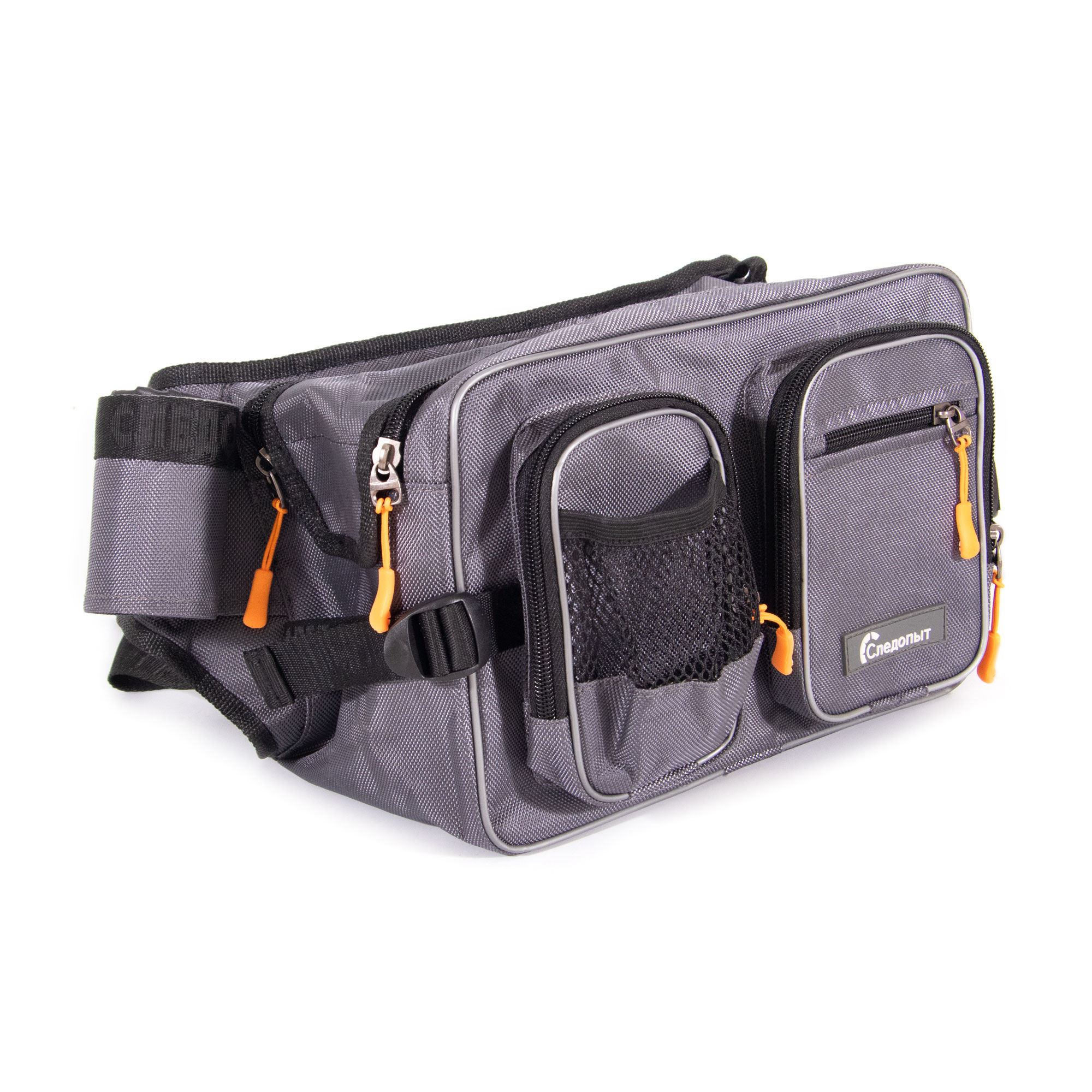 Сумка рыболовная СЛЕДОПЫТ Fishing Hip Bag WBP, 31х20х23 см, цв. серый/4/, PF-BM-05
